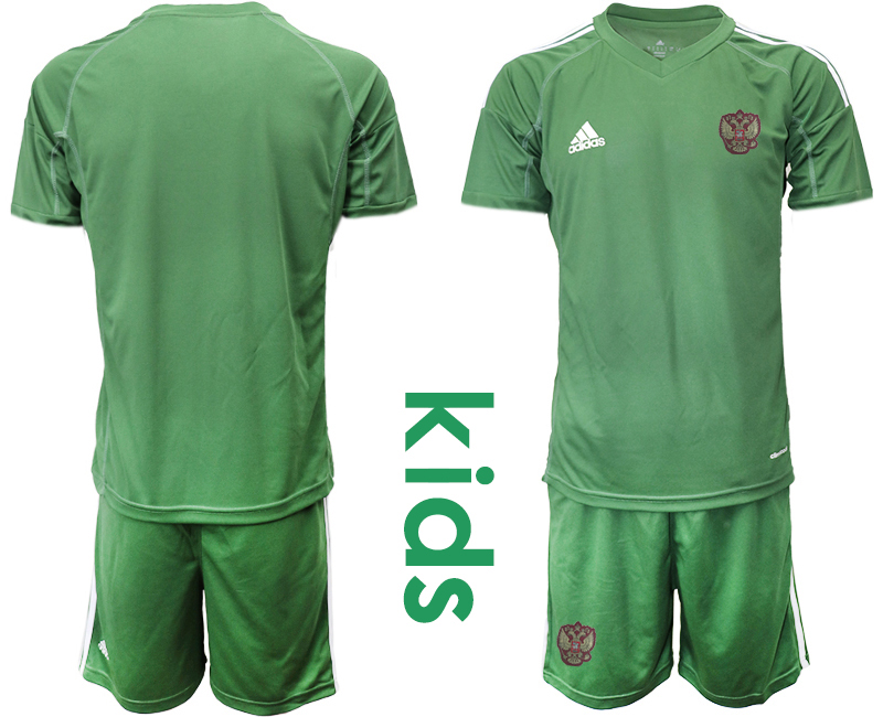 Cheap 2021 European Cup Russia army green Youth goalkeeper style 2 soccer jerseys